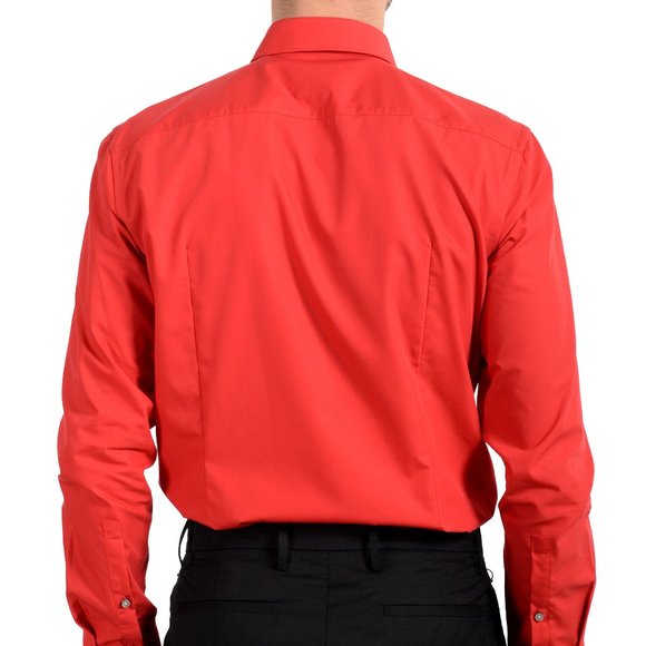 Hugo Boss "C-Jenno" Men's Red Slim Dress Shirt - Picture 4 of 7